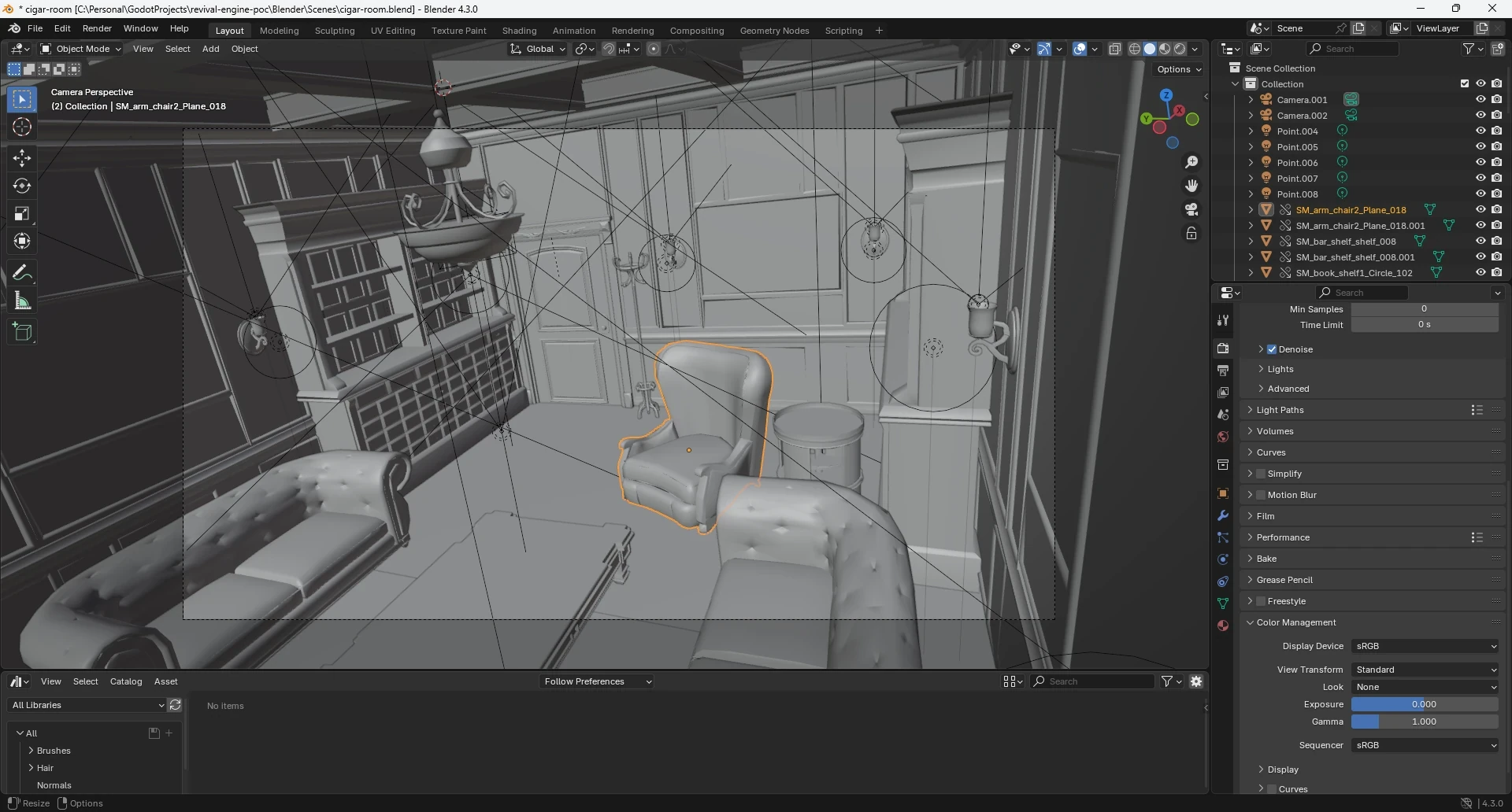 Monde déterministe édité dans Blender